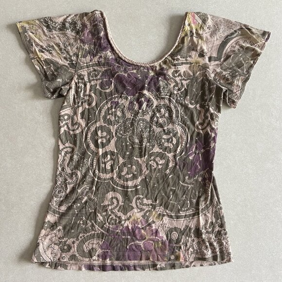 Lucky Brand Embroidered Butterfly Tee T-Shirt ALT ASO Jessica Stanley - Picture 3 of 5